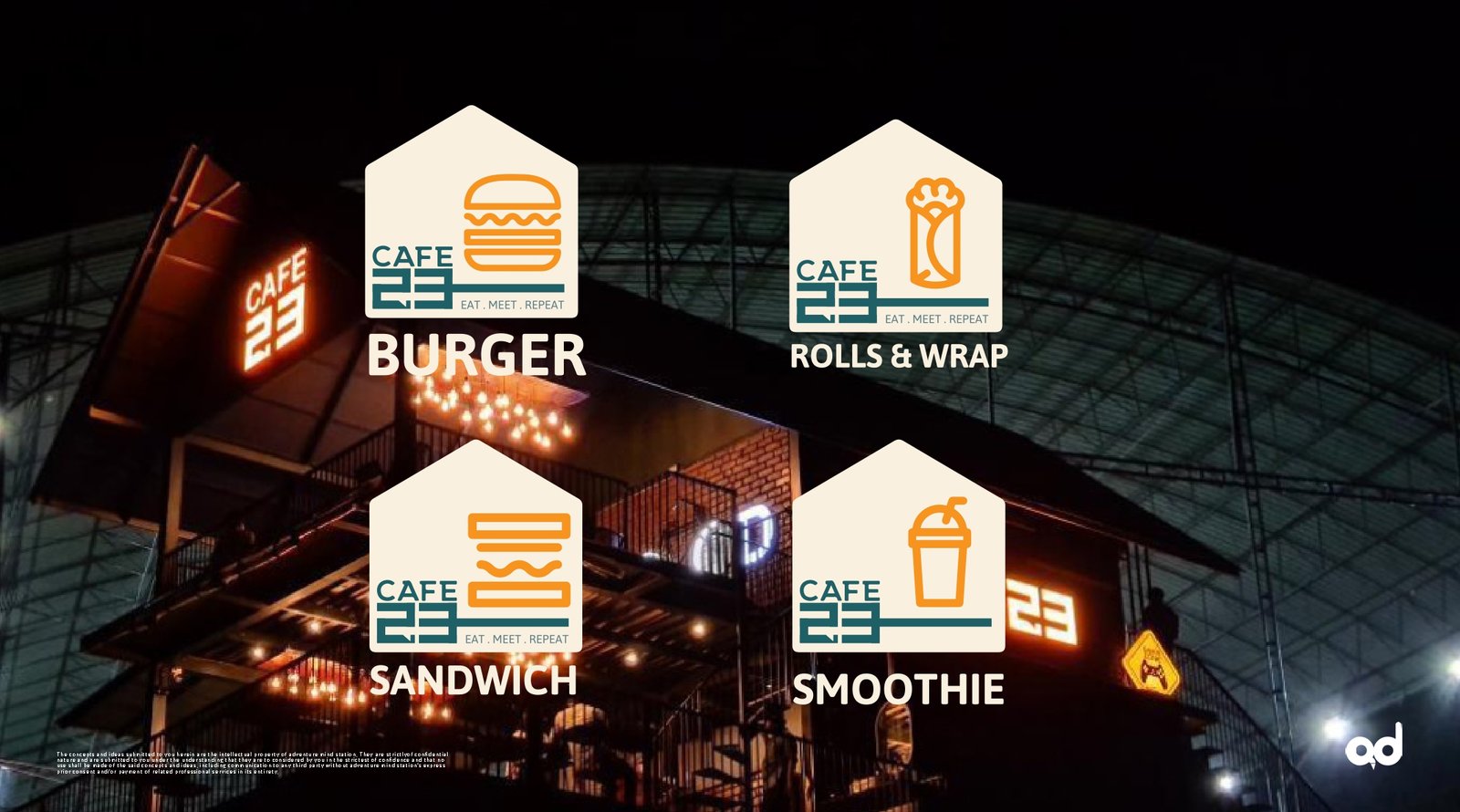 CAFE 23 Burger Label