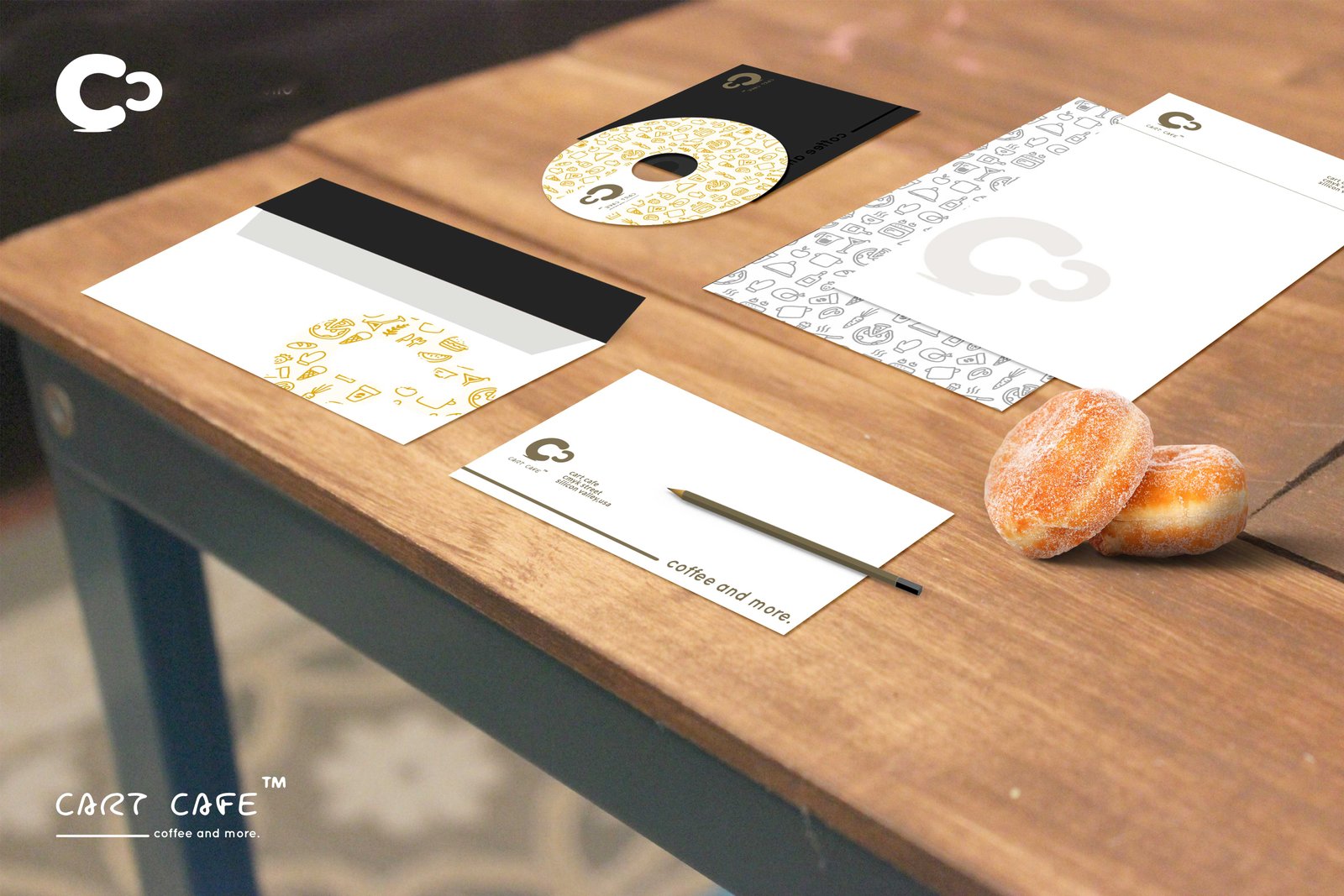 Cart Cafe Stationery Mockup