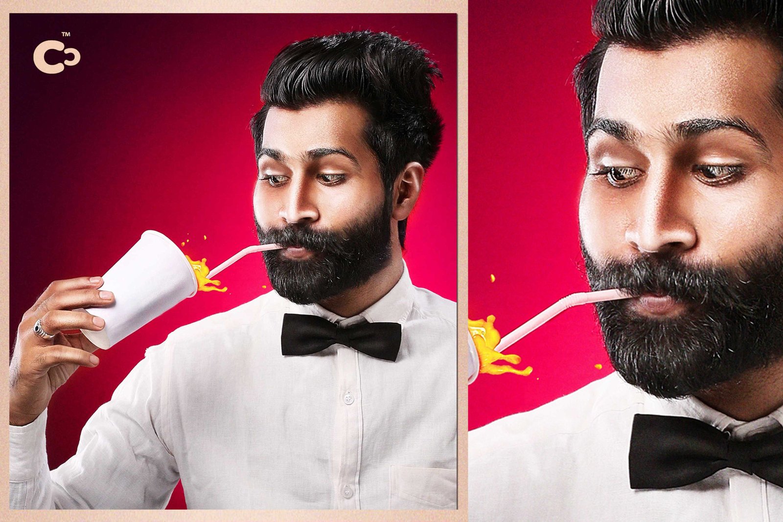 Cart Cafe Man Eating Burger Billboard