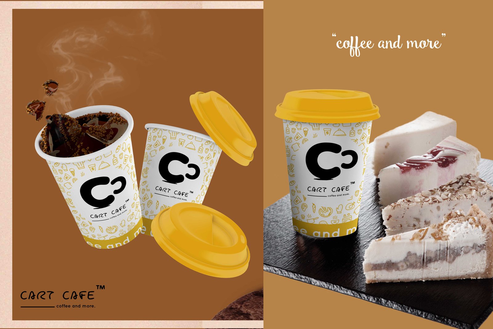 Cart Cafe Coffee Cups and Cake