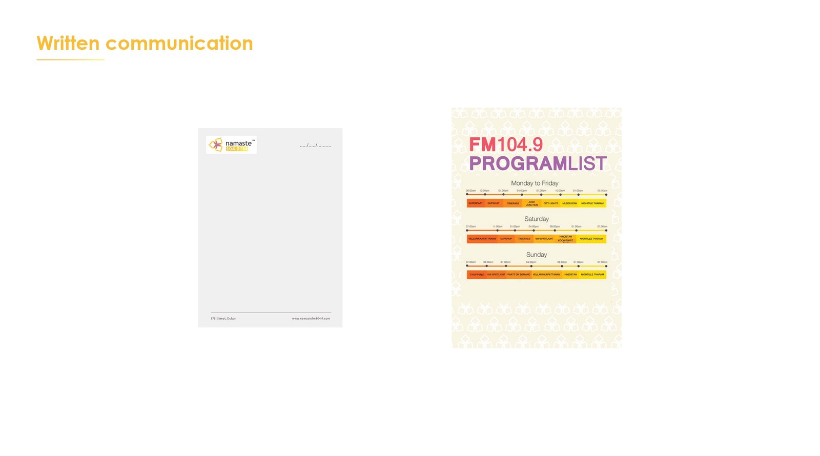 Namaste FM Typographic Style