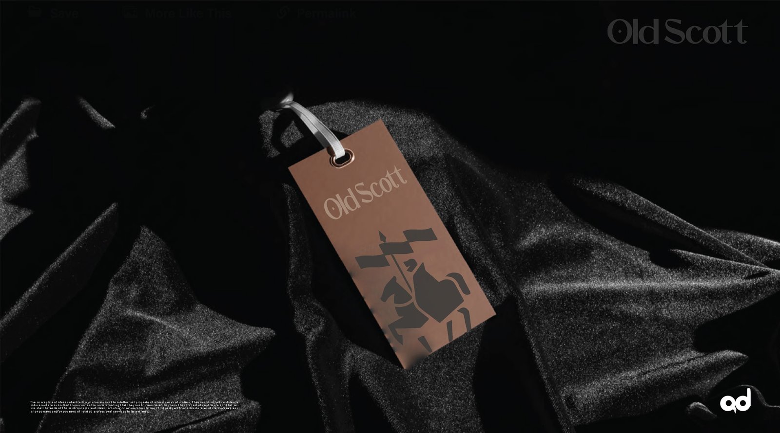 Old Scott Brand Tag on Fabric